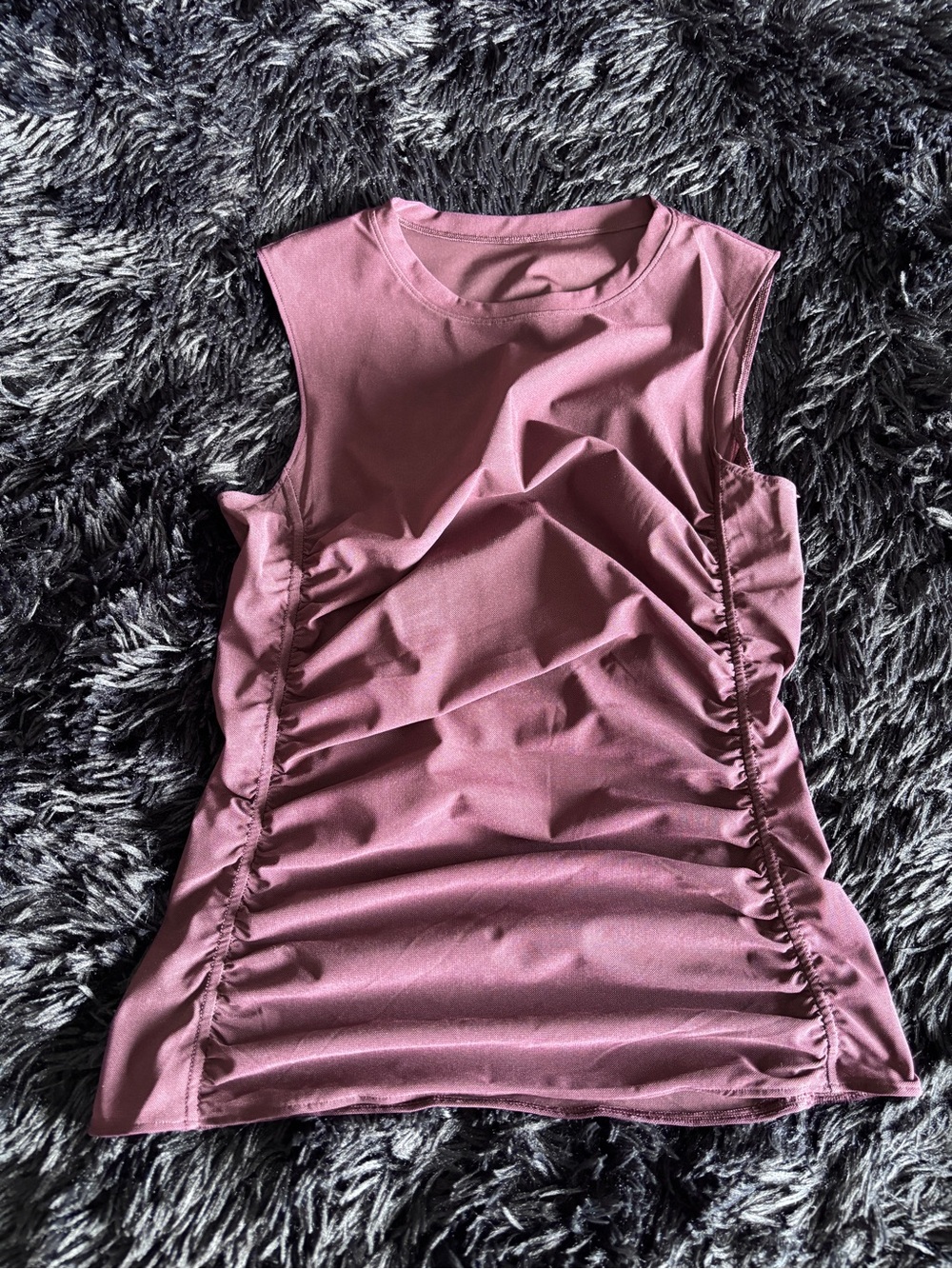 LULULEMON - Mesh Ruched Tank Top - plum